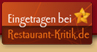 Eingetragen bei Restaurant-Kritik.de